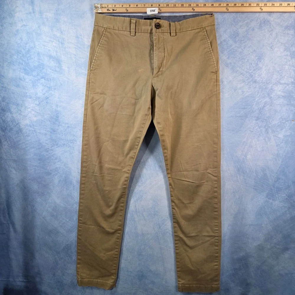 Banana Republic Fulton Skinny Chino Mens‎ 32x34 Khaki Tan Stretch Cotton Pants